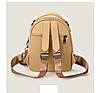 Жіночий рюкзак темно-бежевий міський з декором на застібці, фото 5