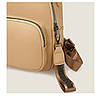 Жіночий рюкзак темно-бежевий міський з декором на застібці, фото 8