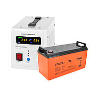 Комплект резервного живлення ДБЖ LPY-PSW- 800VA+ (560Вт) 5A/15A  + Акумулятор гелевий 120 Ah MERLION