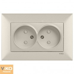 Розетка viko 2-а без заземлення бронза Meridian