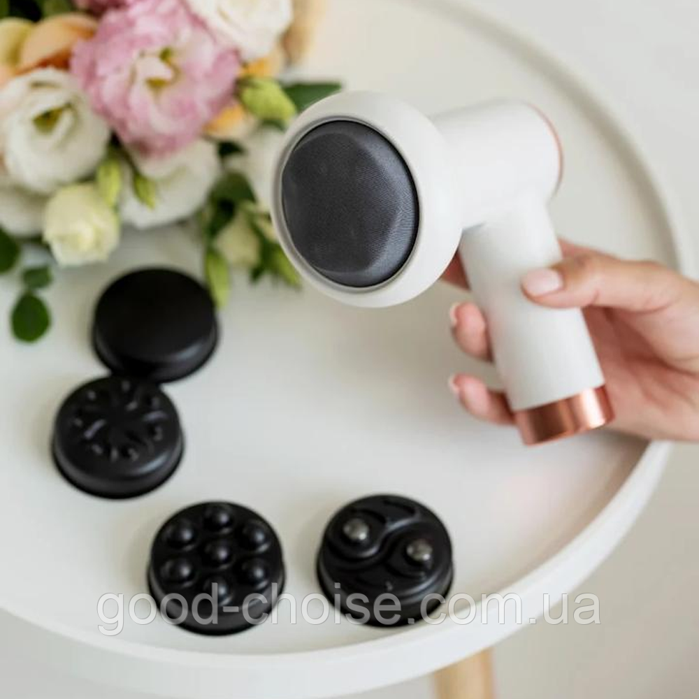Ручний масажер антицелюлітний + 4 насадки з USB, Deep Rolling Massager / Акумуляторний масажер для тіла