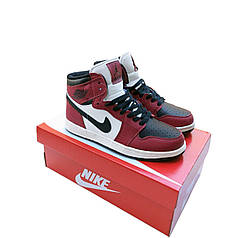Кросівки Nike Air Jordan 1 Retro білі/чорні з червоним