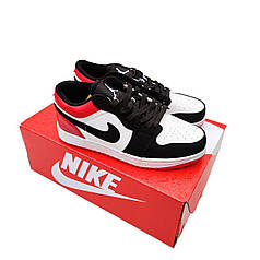 Жіночі кросівки Nike Air Jordan 1 low Black/White/Red чорні з білим червоним