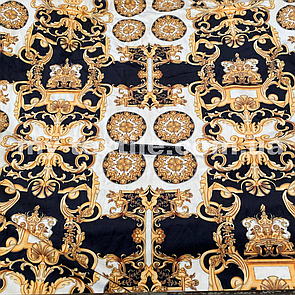 Велюр спорт на хутрі друкований принт Візерунок на чорному