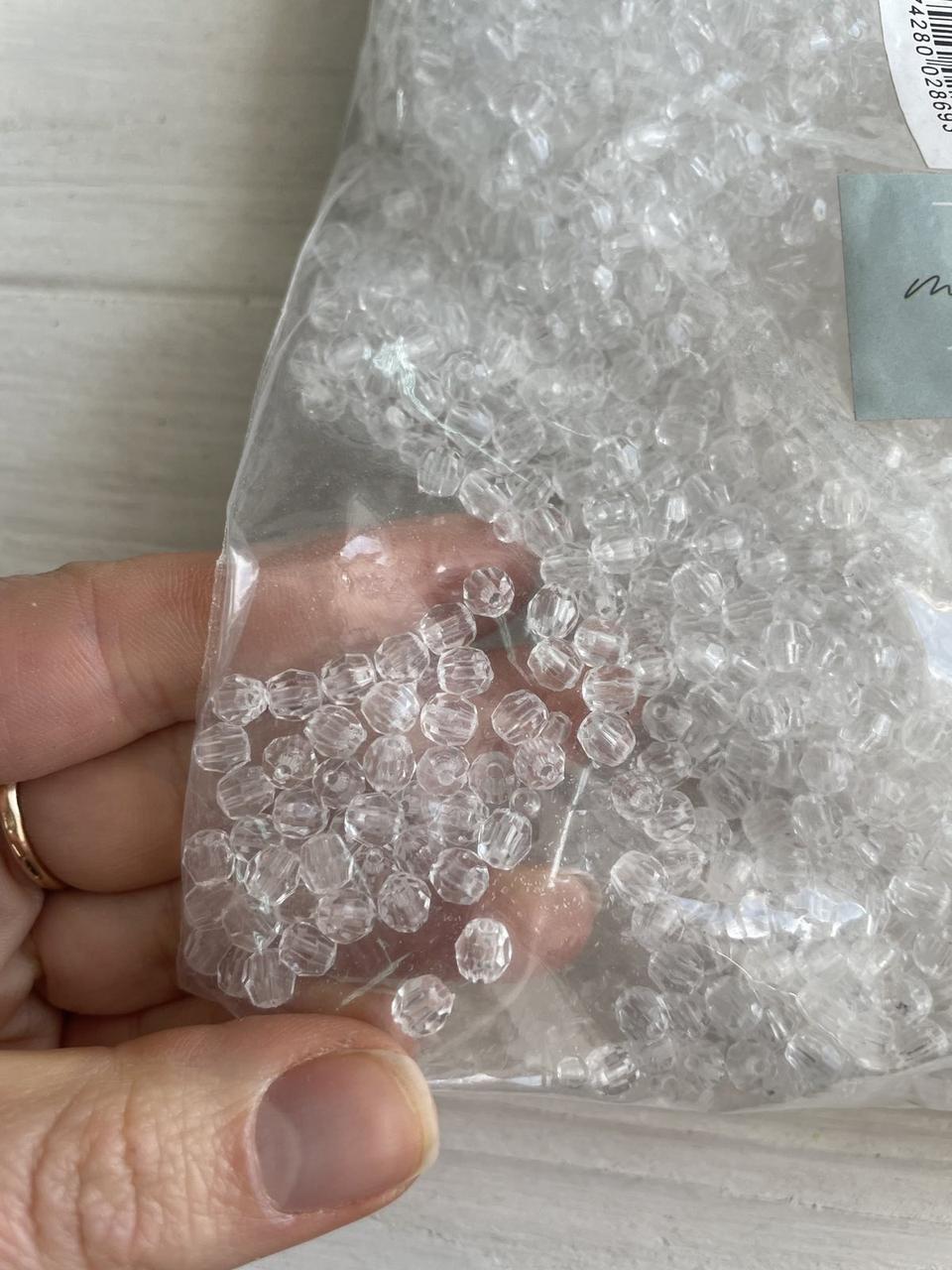 Намистини  " Круглі  кришталеві " 5 мм, прозорі 500 грам