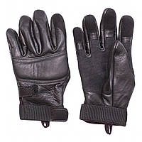 Перчатки зимние кожаные с флисом черные