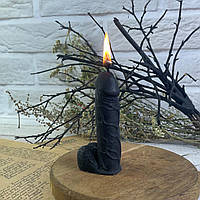 Восковая черная свеча - Фаллос 11,5 см