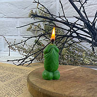 Восковая зеленая свеча - мужское начало (3,5х6,5см)