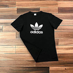 Футболка Adidas чорна (великий логотип)