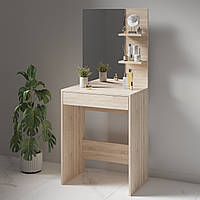 Туалетний стіл (600х400) з дзеркалом (652х396). Стол для макіяжу в спальню чи салон краси. Сонома