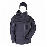 Куртка зимняя с подстежкой 2 в 1 softshell / флис черная