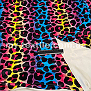 Велюр спорт друкований принт Леопард різнокольоровий, фото 2