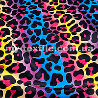 Велюр спорт печатный принт Леопард разноцветный