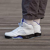 Мужские кроссовки Nike Air Jordan Retro 5 White Purple