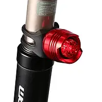 Алюминиевая задняя мигалка для велосипеда (Dosun), красный фонарь велосипедный задний на резинке