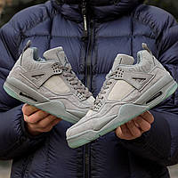 Мужские кроссовки Nike Air Jordan 4 Retro Kaws Grey серого цвета