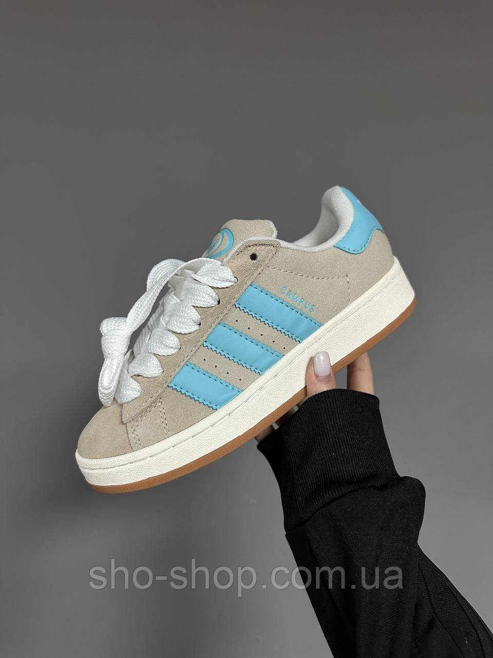 Кроссовки Adidas « BEIGE / BLUE » premium