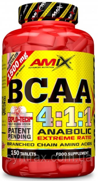 Amix BCAA 4-1-1 , 1500 mg , 150 tab бцаа амінокислоти