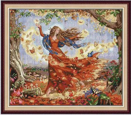 Набір для вишивання за нанесеною на канву схемою "Butterfly Fairy 14". AIDA 14CT printed , 49*43см, фото 1