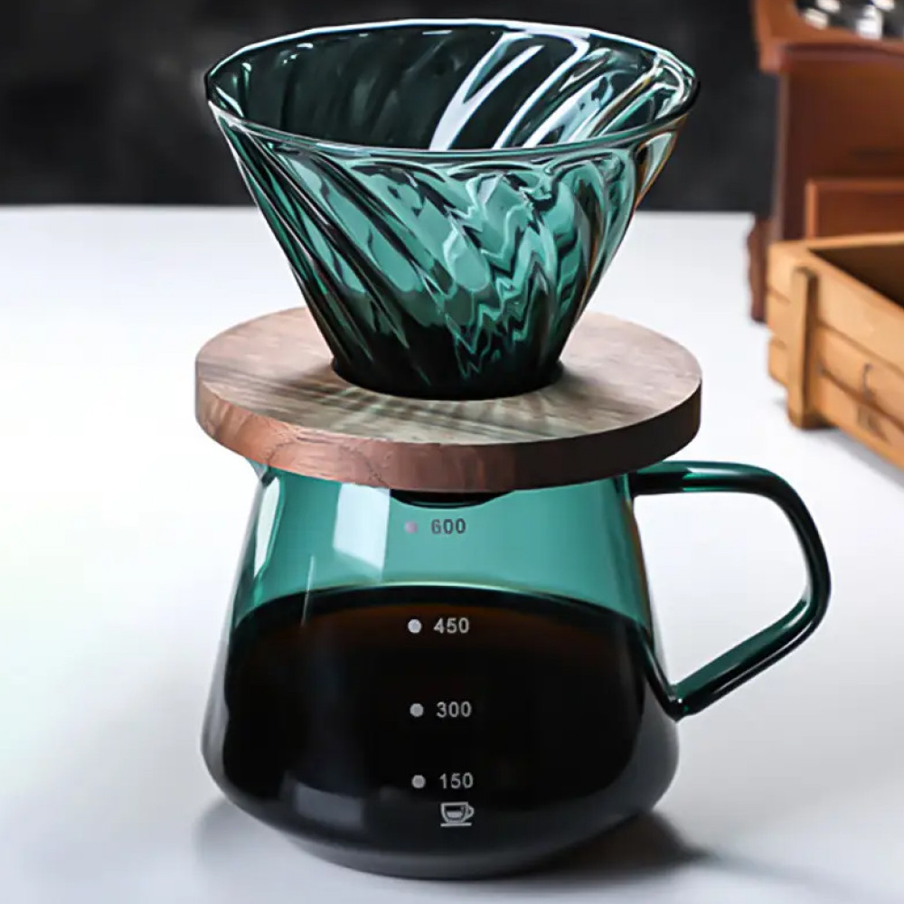 Пуровер скляний для заварювання кави "Йорга", 600мл