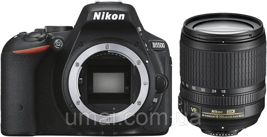 Фотоаппарат Nikon D5500 AF-S 18-105 mm 24.2MP f/3.5-5.6G ED VR Full HD Made In Thailand Гарантия 36 месяцев - фото 2 - id-p1997314788