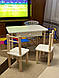 Комплект дитячий столик з шухлядою 50х70 та два стільця білий, фото 4