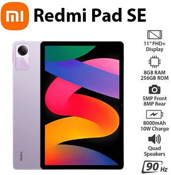 Планшет Xiaomi Redmi Pad SE Lavender Purple 8/256GB 8000mAh 4 динаміки Global Version