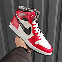 Мужские кроссовки Air Jordan 1 Retro HI OG Chicago (с мехом) 555088-101