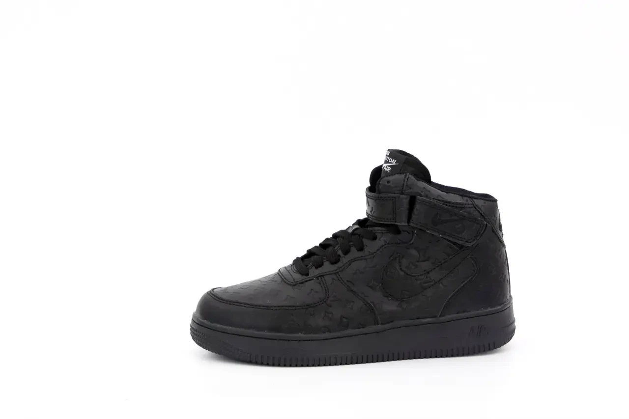 Жіночі кросівки Nike Air Force 1 High X Louis Vuitton Winter Black (с мехом) ALL07363, фото 1