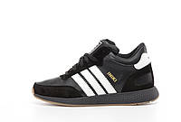 Чоловічі кросівки Adidas Iniki Runner Black White (з хутром) ALL13910
