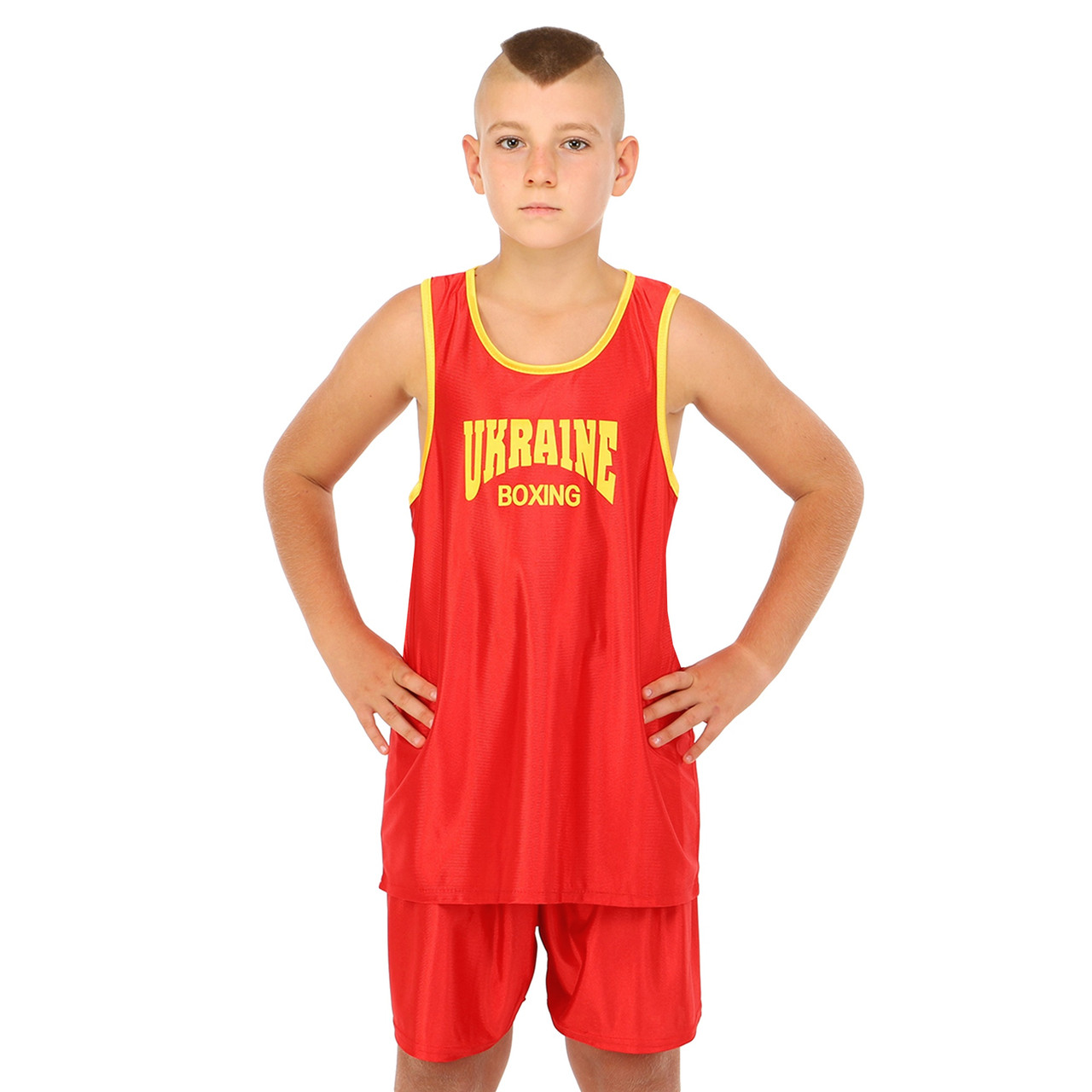 Дитяча форма для боксу UKRAINE CO-8942 (зріст 125-165 см) червоний