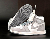 Женские кроссовки Air Jordan 1 Mid Stealth Grey White BQ6472-115 (с мехом) 37