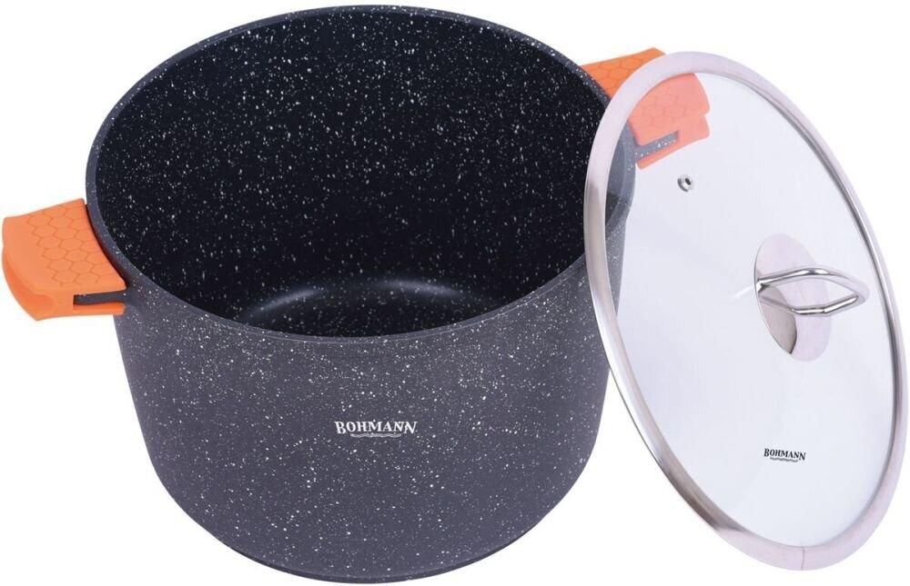 Каструля Bohmann BH-7351-24MRB, 5.7 л, 24 см, алюмінієва з кришкою та антипригарним покриттям