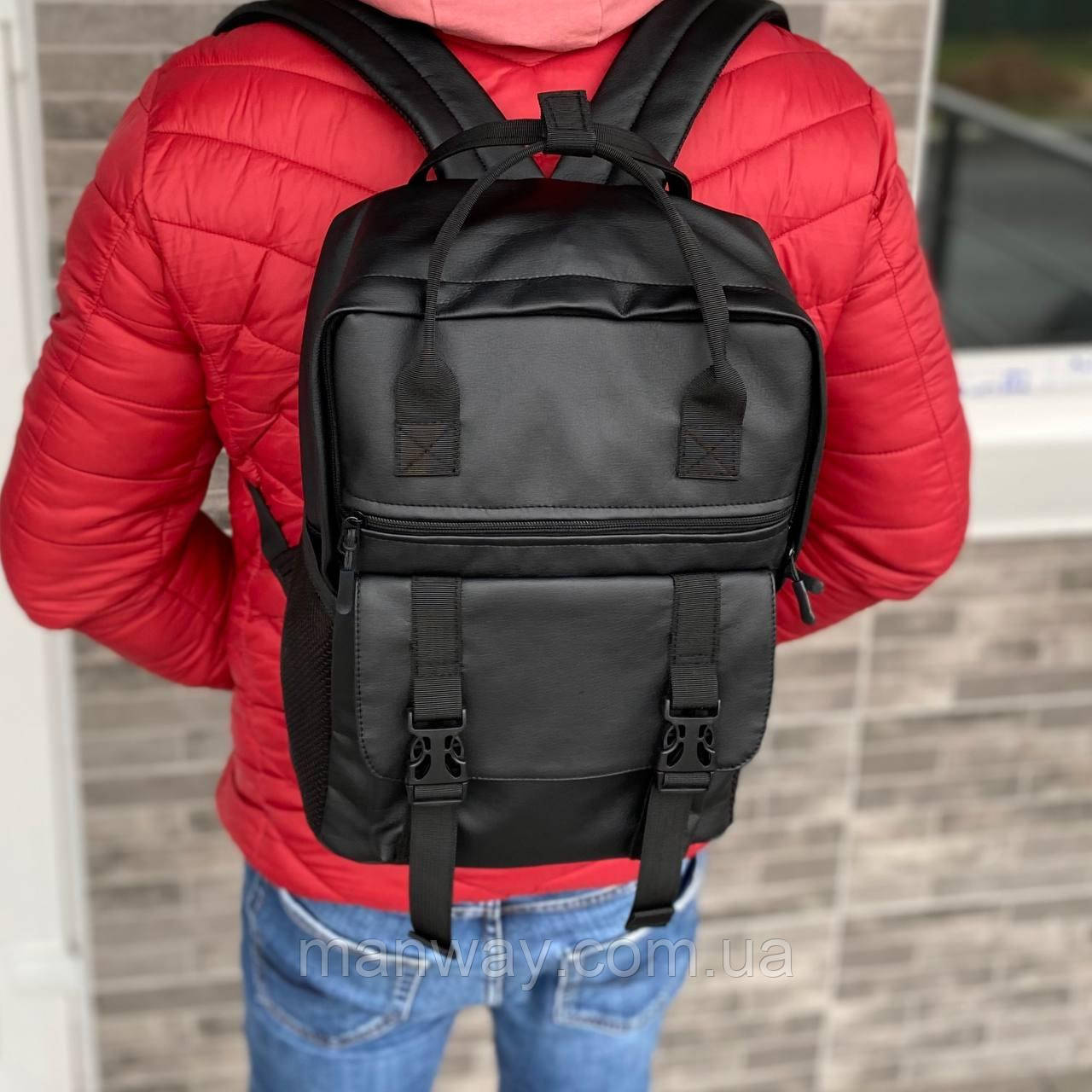 Чорний міський середній рюкзак багато відділень Perfect канкен Zeus