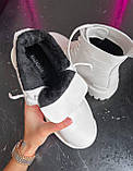 Жіночі черевики Balenciaga Strike Lace-Up Boot White (с мехом) 590974 WA967 9011, фото 4