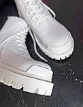 Жіночі черевики Balenciaga Strike Lace-Up Boot White (с мехом) 590974 WA967 9011, фото 5