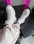Жіночі черевики Balenciaga Strike Lace-Up Boot White (с мехом) 590974 WA967 9011, фото 6