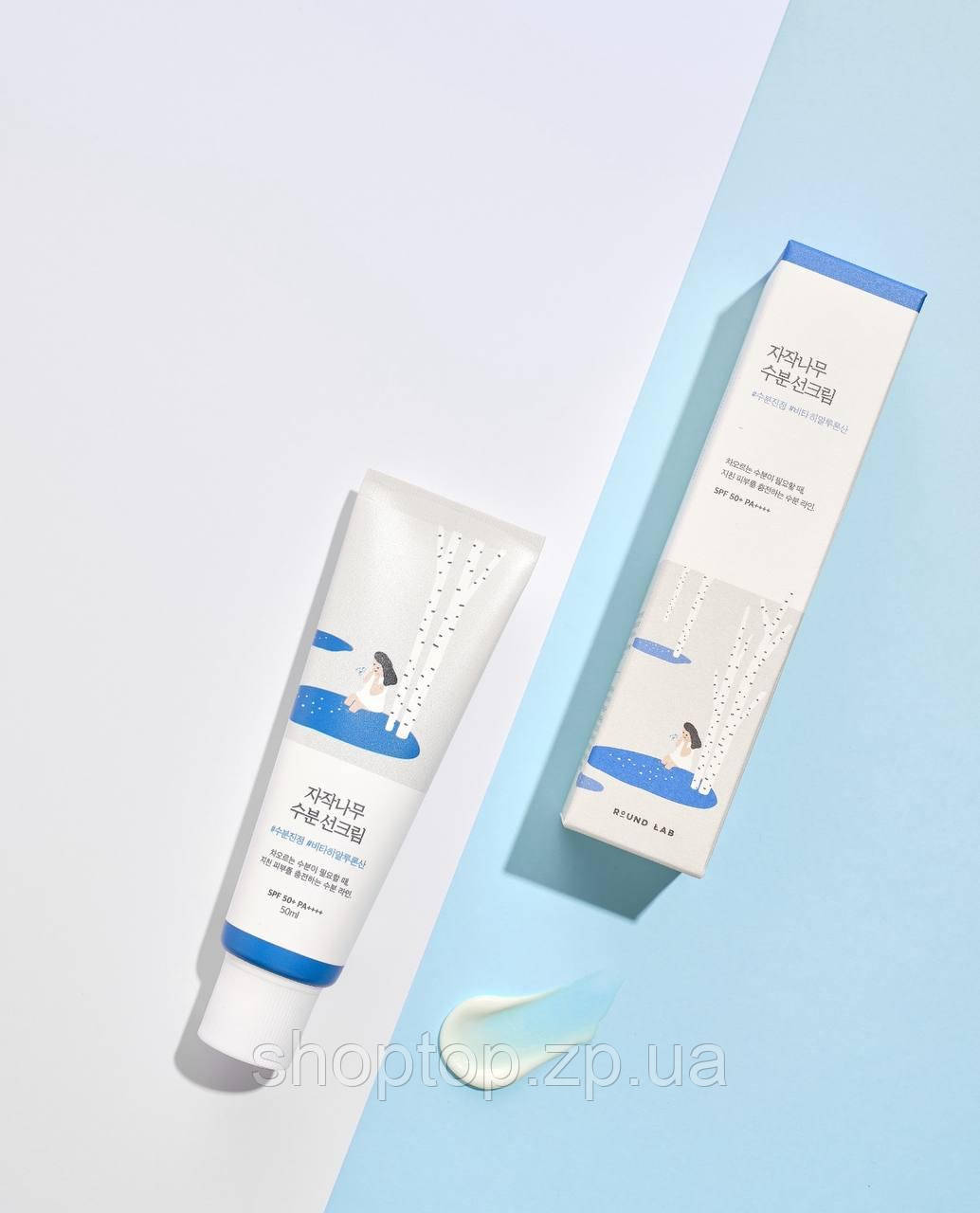 Сонцезахисний крем з березовим соком ROUND LAB Birch Juice Moisturizing Sunscreen 50 ml, фото 1