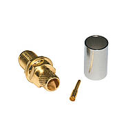 Роз'єм SMA Female обтискний на кабель RG-59 РК-75-3 SYV-50-4 LMR-240 KSR-240 під обтиск Crimp крімпер, фото 2