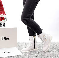 Женские ботинки Dior Boots White (с мехом) ALL07296