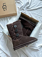 Угги жіночі UGG Bailey Button Triplet II Brown Umber ALL07527