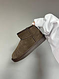 Жіночі угги UGG Ultra Mini Dark Chocolate Suede Brown ALL13703, фото 5