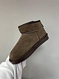 Жіночі угги UGG Ultra Mini Dark Chocolate Suede Brown ALL13703, фото 6