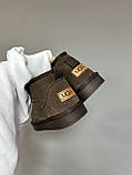 Жіночі угги UGG Ultra Mini Dark Chocolate Suede Brown ALL13703, фото 9