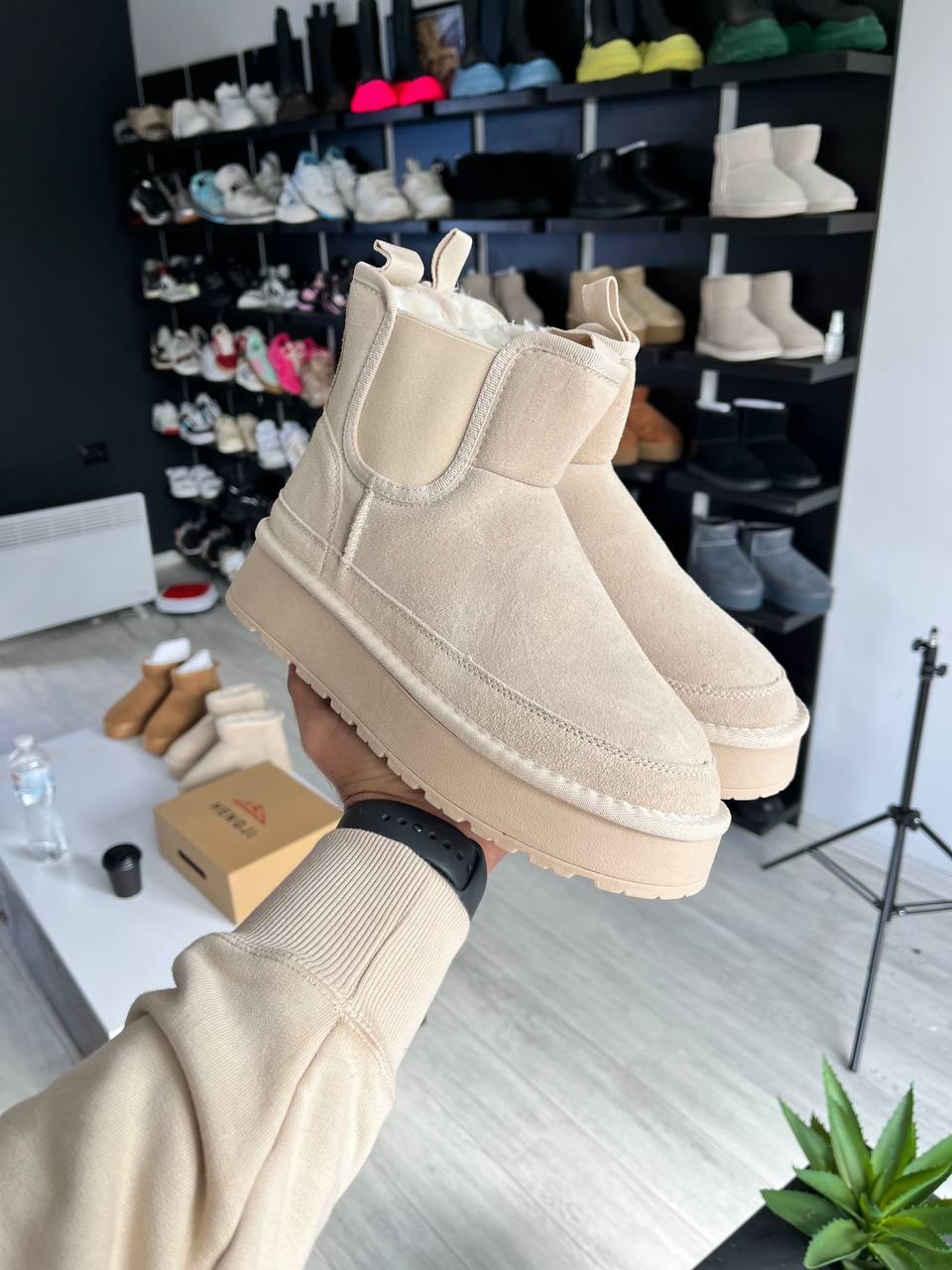 Жіночі черевики UGG Neumel Platform Chelsea Beige ALL13456, фото 1