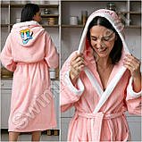 Жіночий банний халат мікрофібра смужка Рожевий  Donald, фото 2