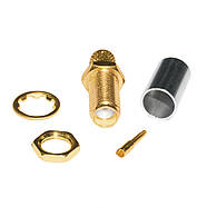 Роз'єм SMA Female обтискний на кабель RG-59 РК-75-3 SYV-50-4 LMR-240 KSR-240 під обтиск Crimp крімпер, фото 4