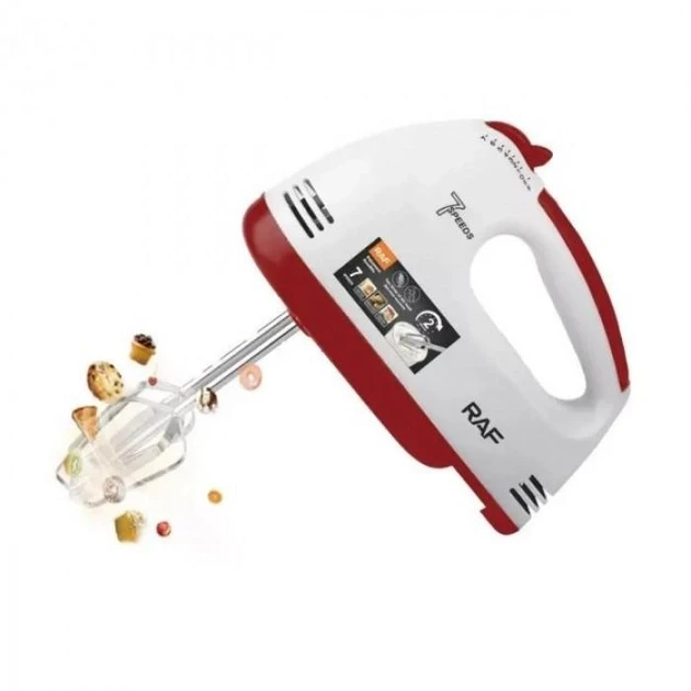 Ручний побутовий міксер на 7 швидкостей RAF R.6633W 260 Вт  Кухонний електричний міксер, фото 1
