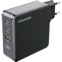 Адаптер питания для телефона Essager Advance 140W GaN Travel Charger 2 C + USB A Black (ECT2CA-ZCB01-Z)