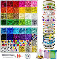 Великий набір для створення браслетів, фенечок, намист - 36 кольорів бісеру - намисто - фурнітура - YX-0002